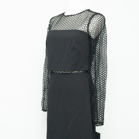 Aiden by Adrianna Papell Black Sheath Crepe Dress Size 4 - Picture 9 of 10